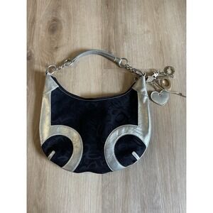 Vintage Y2K Bebe Hobo Black‎ And Gold With Coin Purse